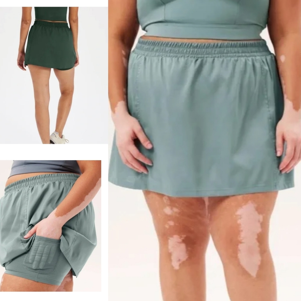 NWT Girlfriend Collective Lagoon BioWoven Birdie Skort